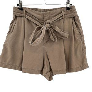 Gap Women's Medium Paper Bag Shorts Khaki Brown Belt Pockets High Rise Casual